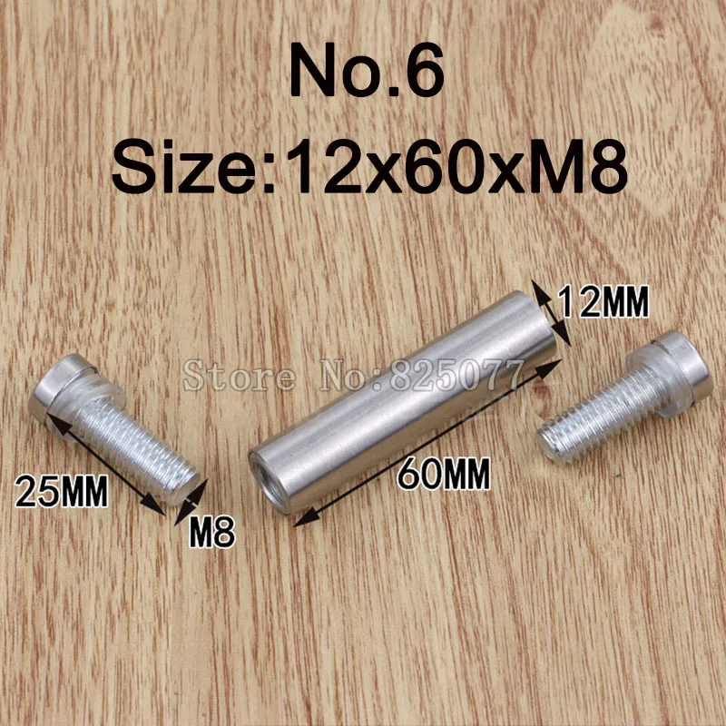 DHL 100PCS Diameter 12x60mm Stainless Steel Double Head Hollow Screw Acrylic Billboard Advertisement Fixing Screw KF977