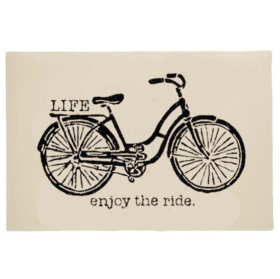 Retro Vintage Life Bicycle Door Mat Life Enjoy the Ride Old Bike Welcome Doormat Floor Rug Carpet Elegant Stylish Rubber 18*30