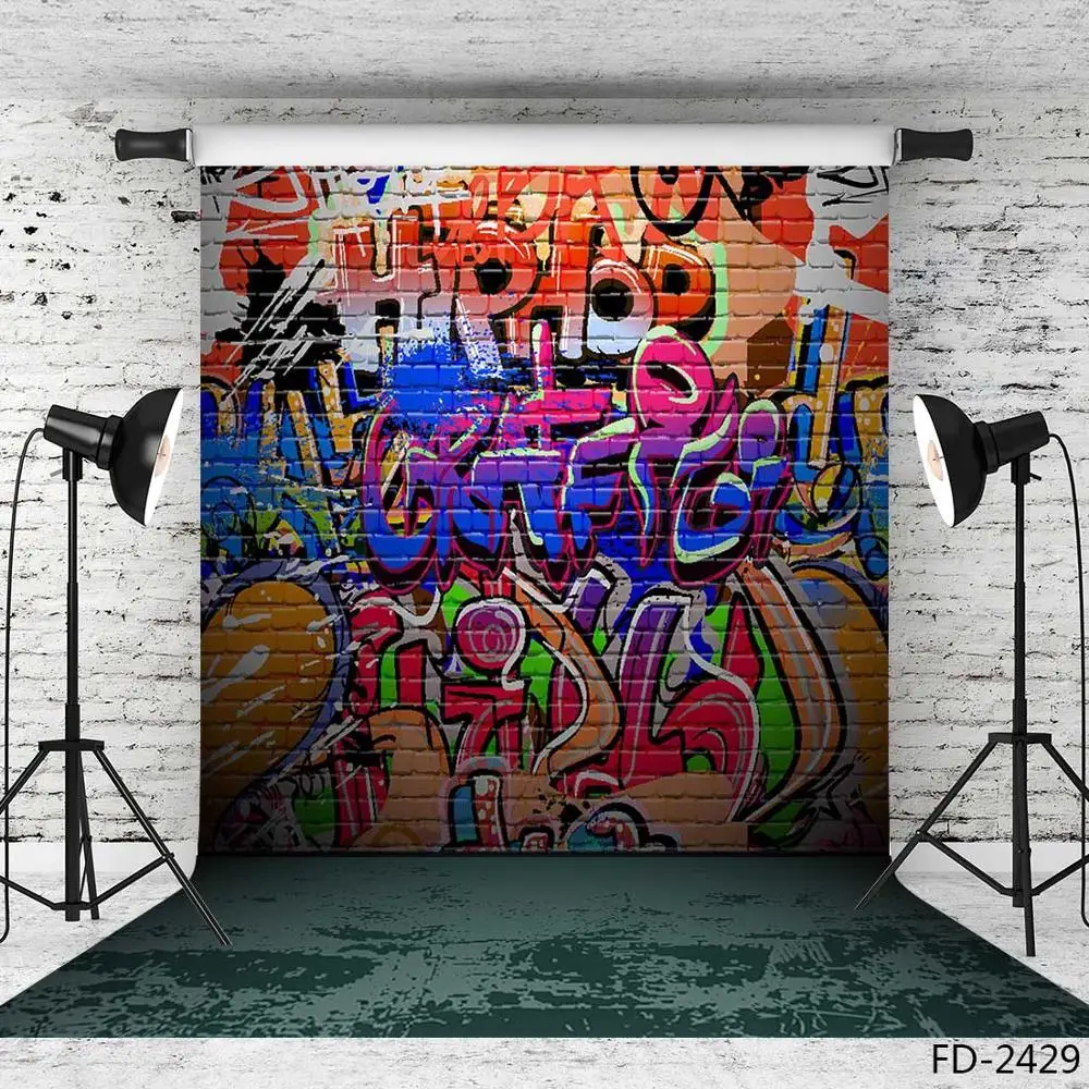 Fondo fotográfico de vinilo de pared con escritura de grafiti para bebé, foto de niños, estudio de fotografía, fotófono Digital