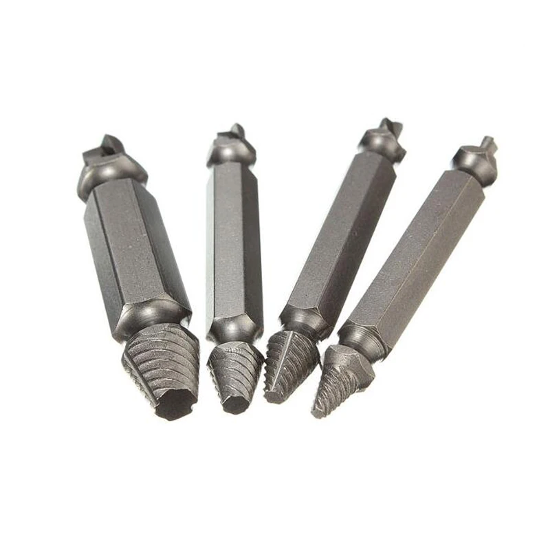 WENXING 4Pcs Screw Extractorสว่านBitsชุดคู่มือBroken Speed Out Easy Out Boltสตั๊ดStrippedสกรูRemoverเครื่องมือ
