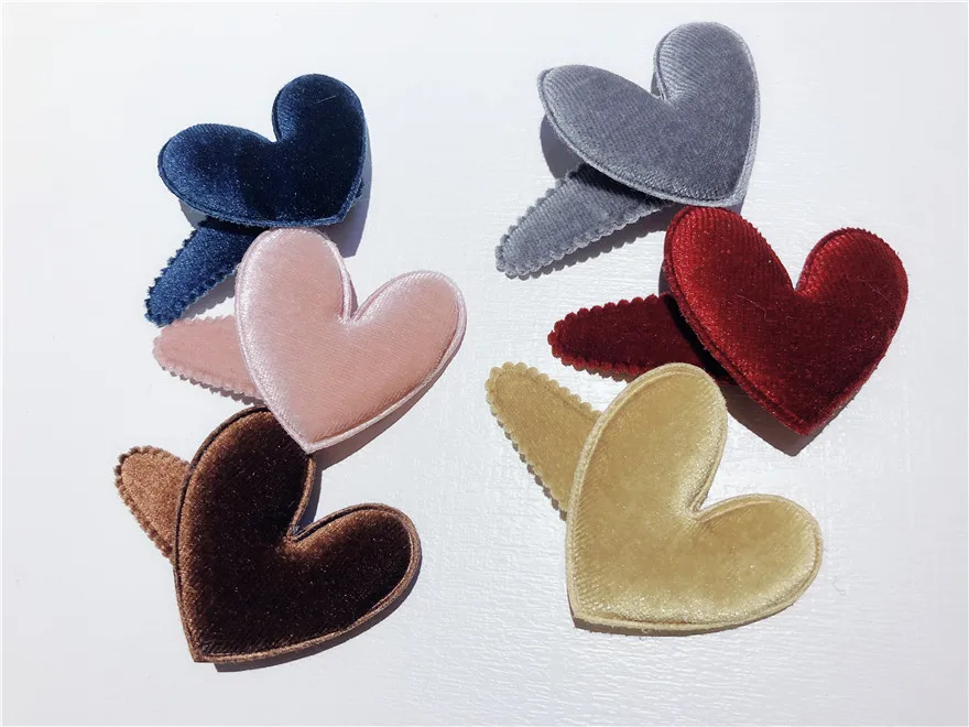 

Boutique ins24pcs Fashion Cute Velvet Heart Barrettes Hairpins Solid Cartoon Snap Clips Princess Headwear Hair Accessories
