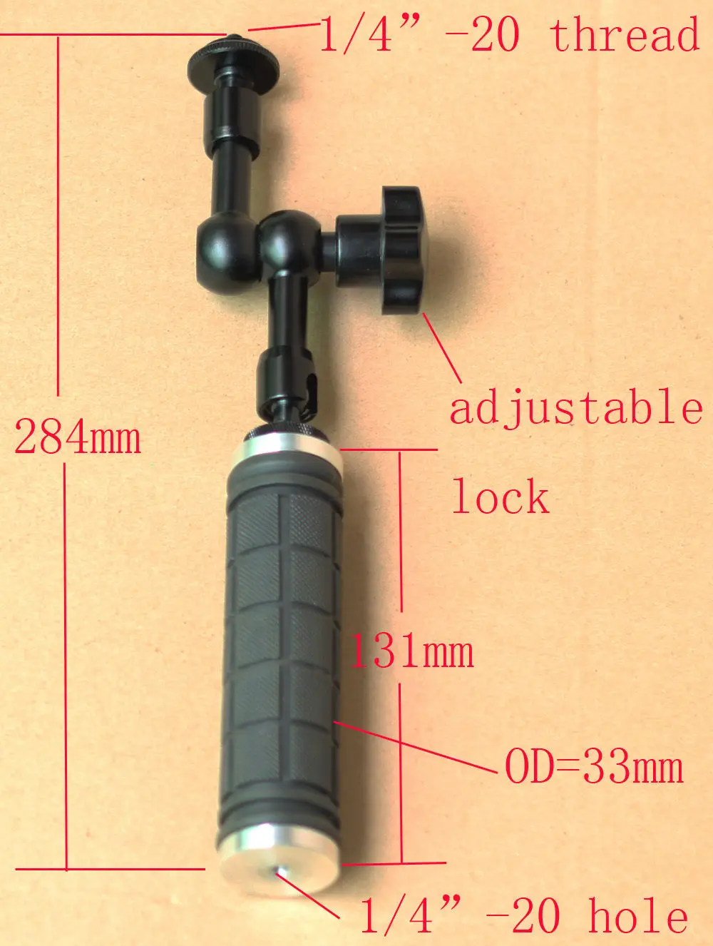 

Strong DSLR Handle Grip with 7" Articulating Magic Arm for camera flash tripod