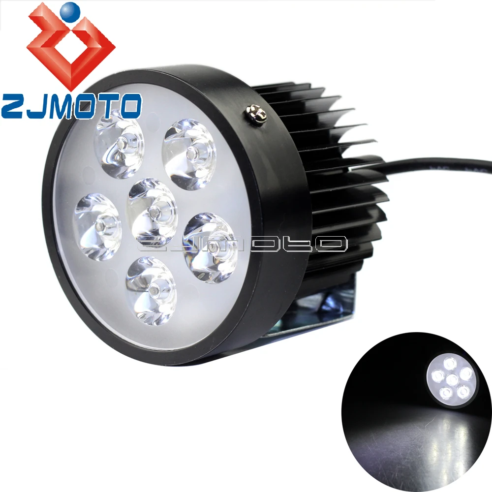 18W Bright Motorcycle Practical 6 LED Driving Fog White Headlight Working Light Lamp 12-80V For Bicycles Cars Trucks Boat