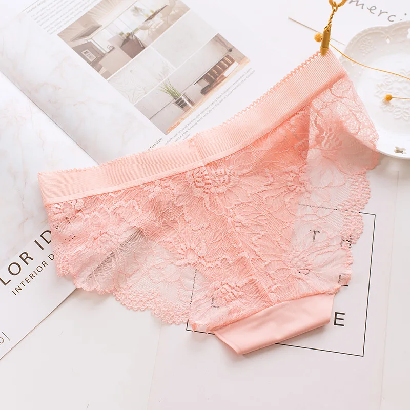 Women Sexy Thin Lace Panties Hollow Breathable Seamless Lady Underwear Transparent Temptation Exquisite Female Calcinha Lingerie