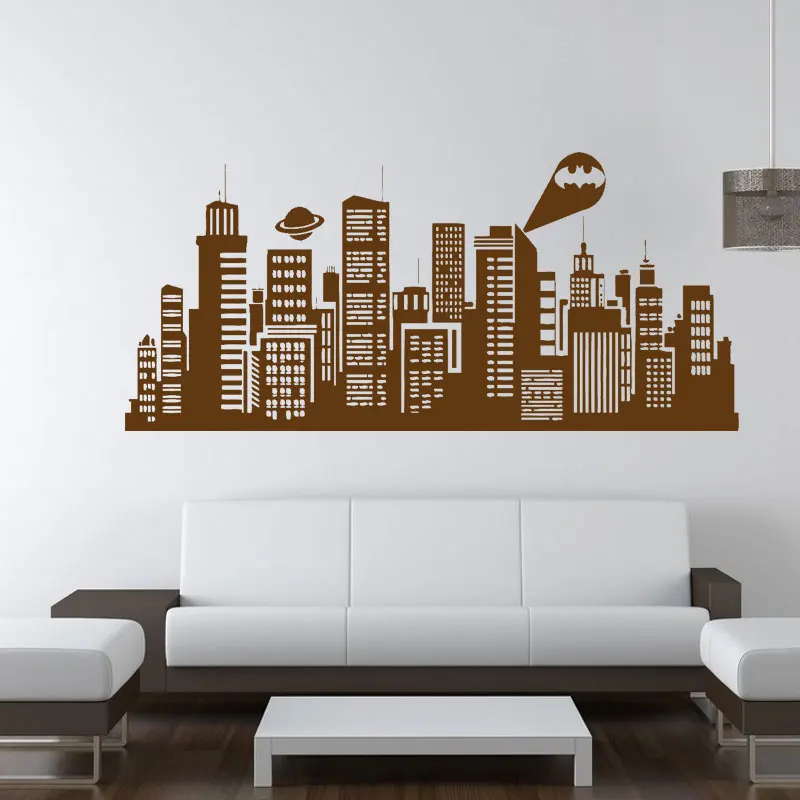 Gotham City pvc Wall sticker Comics Vinyl wall decal home decoration for Kids Room Home Art DIY Decor stickers G766