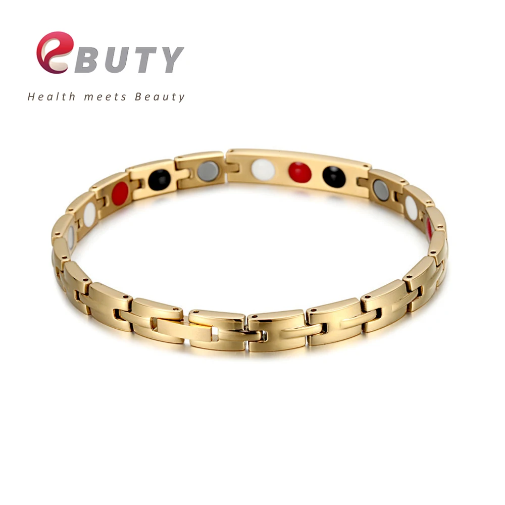 EBUTY Female Fashion Bracelet Magnetic Energy Bracelets Titanium Blood Pressure Accessory Health Gift With Box