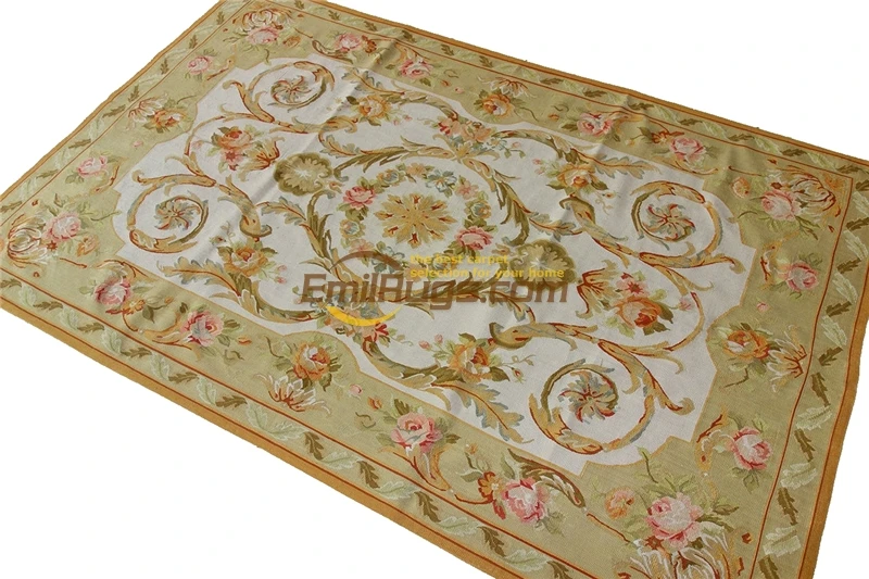 

Silk Aubusson Carpet Fabulous Beautiful Color Villa Cottage Decor #144(D887)4' X 6'splf-4 gc8aubsilk