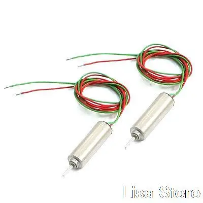 2PCS DC 3.7V 63000RPM 18cm Wire Coreless Magnetic Motor for RC Helicopter Model