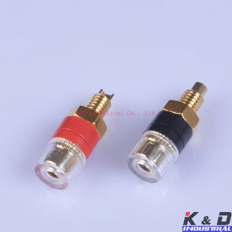 

2pair Binding Post Speaker Cable Audio Amplifier Terminal Banana Plug Jack Gold