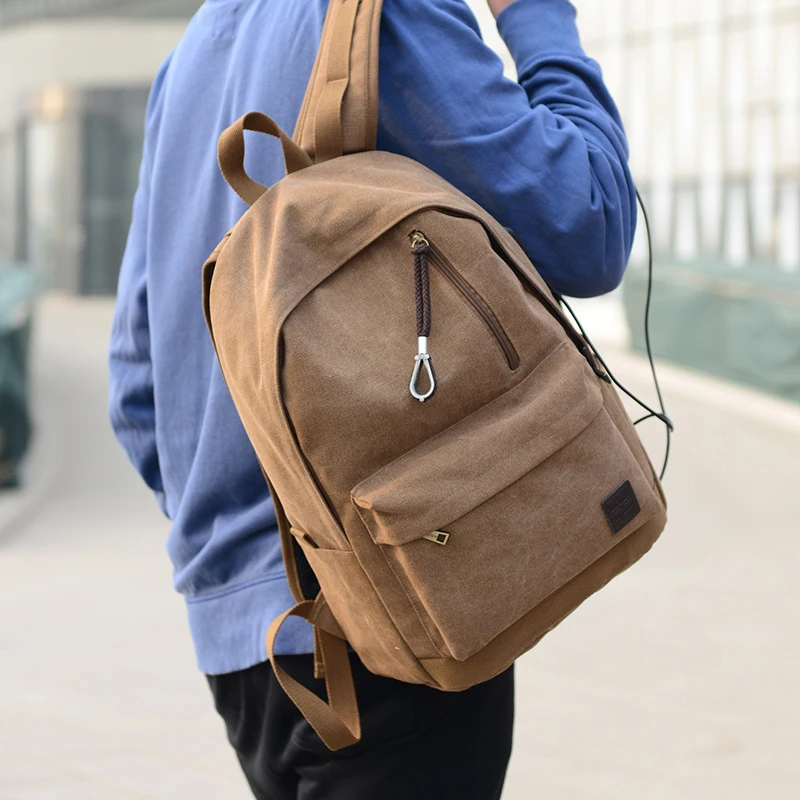 Zaini di ricarica USB in tela da uomo borse da scuola grandi retrò per adolescenti ragazzi ragazze zaino da viaggio per Laptop zaino Mochila XA22WC