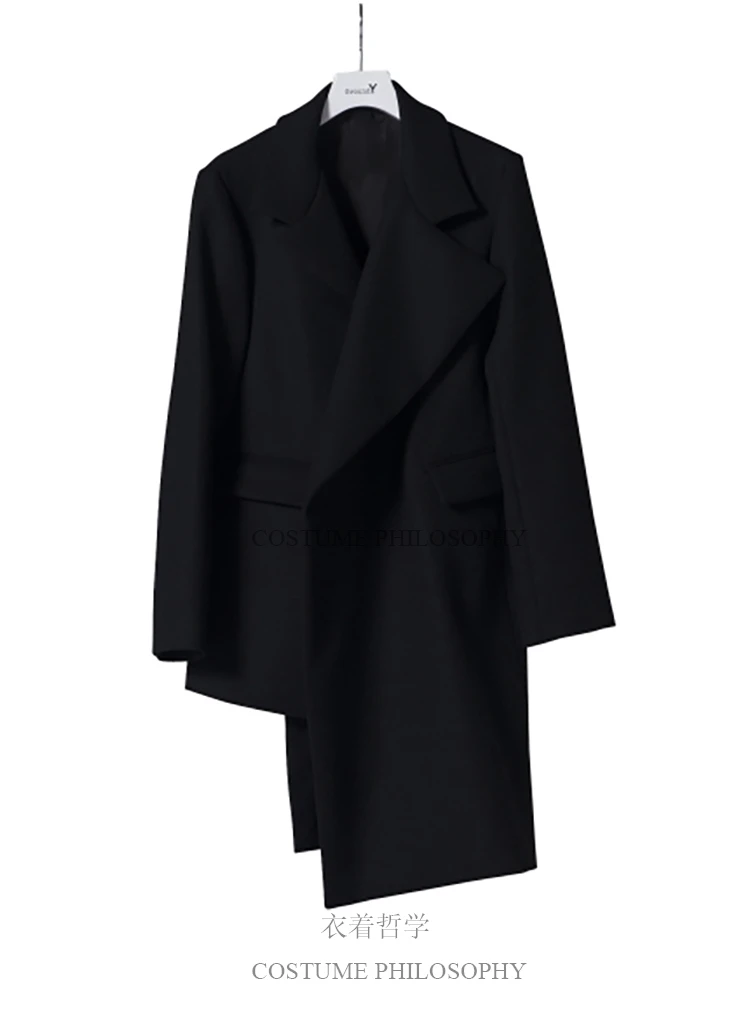 Fashionable men's and women trench coat is irregular, asymmetrical, and loosely tailored for autumn and winter.     S-6XL!!