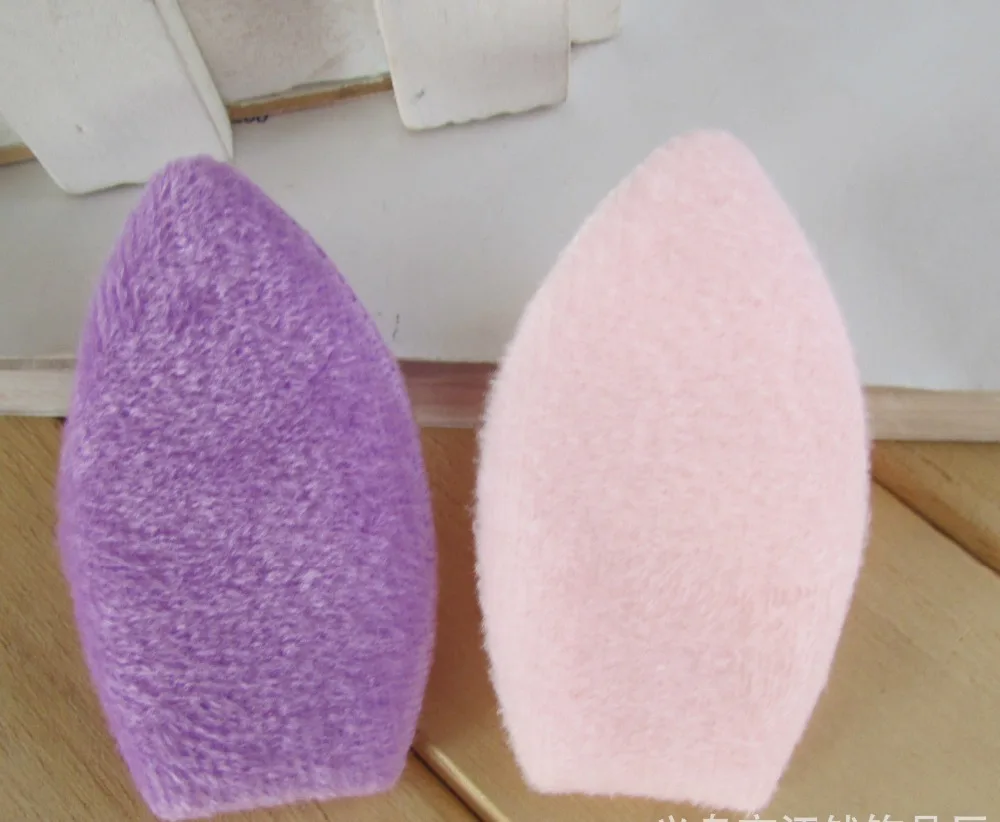 40pcs/Lot 5.8x3.3cm Mix Colors felt furry rabbit ear Shape Patches Multicolors Padded Applique for DIY Children Hair Accessories