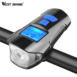 Waterproof Bicycle Light USB Rechargeable Bike Front Light Flashlight With Bike Computer LCD Speedometer Cycling Head Light Horn