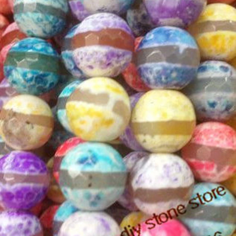 

8MM 96Pcs/Pack Nature Agate Light Colorful Style Semi-precious Stone Jewelry Bead