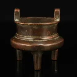 Collectible Handwork Carving Exquisite Bronze Mini Incense Burner Censer Ornaments Decoration