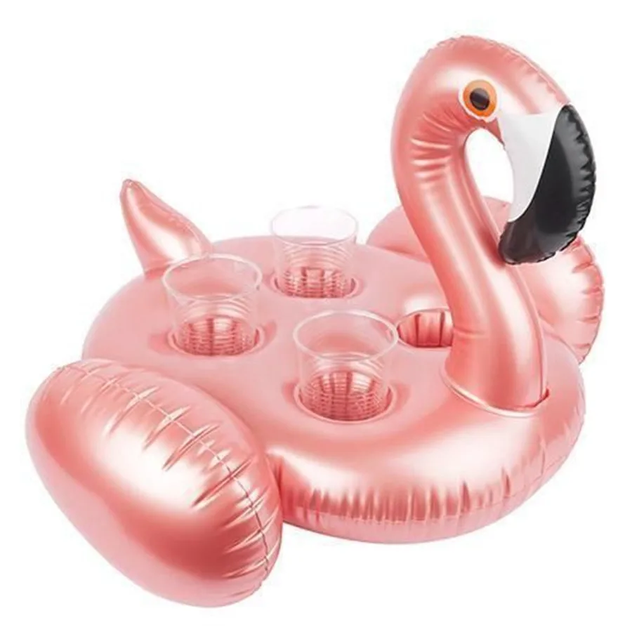 

3 Styles Mini Drink Holder Summer Swimming Pool Inflatable 4 Hole Flamingo Floating Holder Drink Cup Flamingo Float New