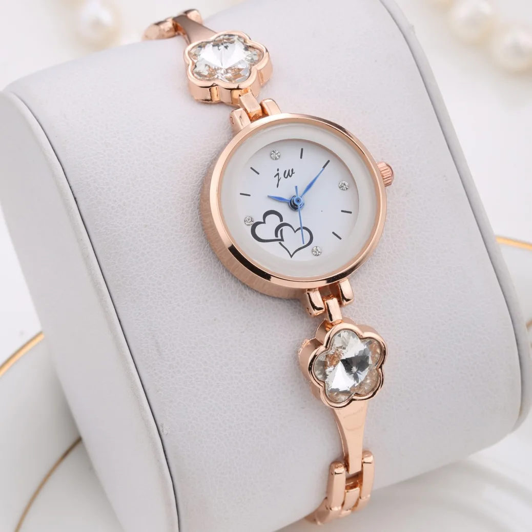 

2018 New Brand Jw Crystal Bracelet Women Lady Gift Clock Luxury Rose Gold Dress Wristwatches Ladies Casual Analog Quartz Watch