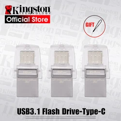 Kingston USB Flash Drive DataTraveler Micro Duo 3C 64GB 32GB 16GB USB 3.1 For PC Phone with Type-C Port