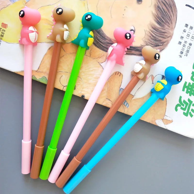 1 PCs Cartoon Animals Creative Cute Dinosaur Gel Pen Children Cartoon Black Student Sign Pen Korea Stationery Pen for School