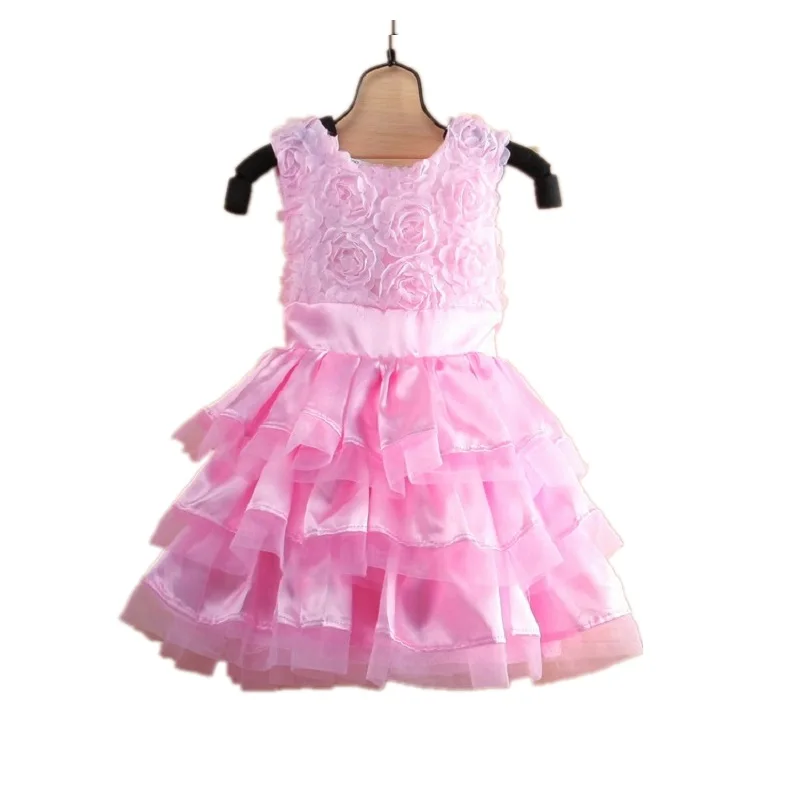 2024 Pink Baby Girl Dress Floral Newborn Tutu Dresses Hairband 2-Piece Clothes Suit Baby Summer Clothing Girls Jumper Blouse Top