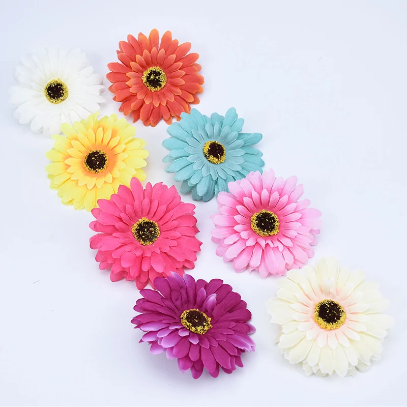 10Cm Cheap Artificial Flowers Christmas Decorations for Home Wedding Diy Gifts Garland Fake Plants Daisy Plastic Silk Gerbera image 2