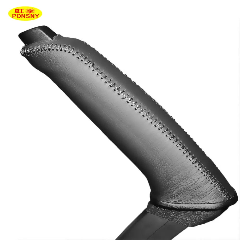 PONSNY Car Handbrake Covers Case for Ford  Focus 2.0L 2012 Auto Handbrake Genuine Leather Grips Cover