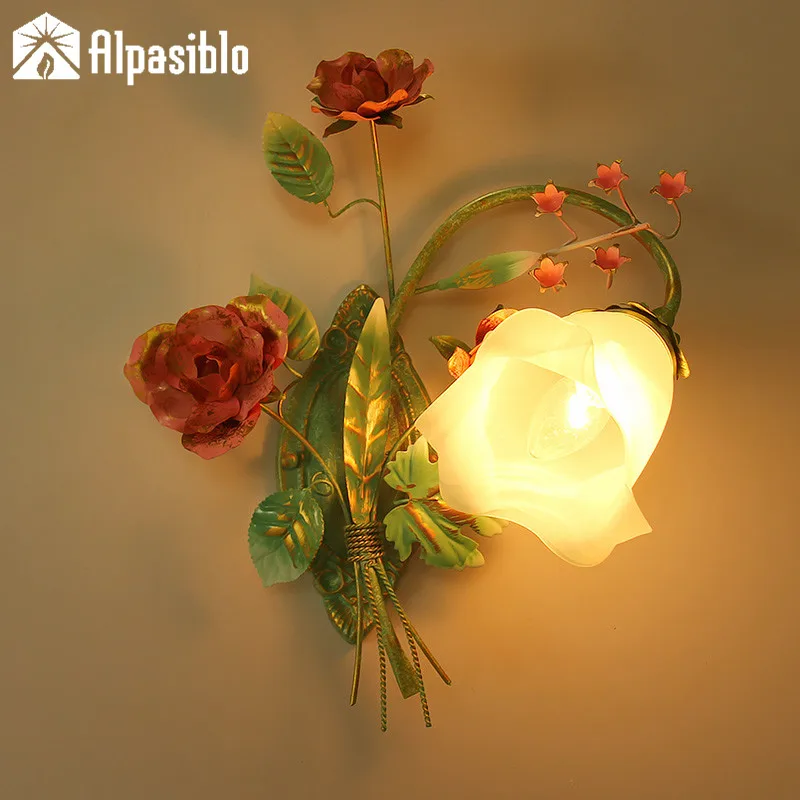 Industrial Wall light Flowers Metal lamp wall sconce bedside retro wall lamps Lights For Bedroom Living Room Hotel Lighting