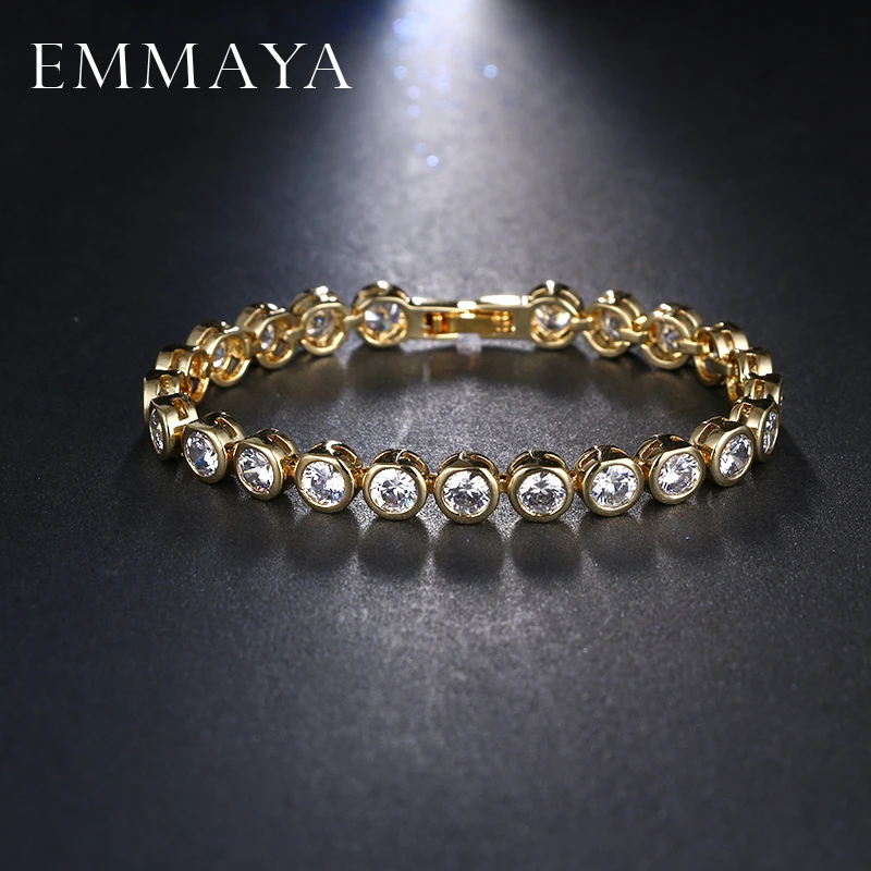 

EMMAYA Top Quality Exquisite Round Cz Bracelet Rose Gold-Color Bracelet Austrian Crystals Jewelry Big Discount