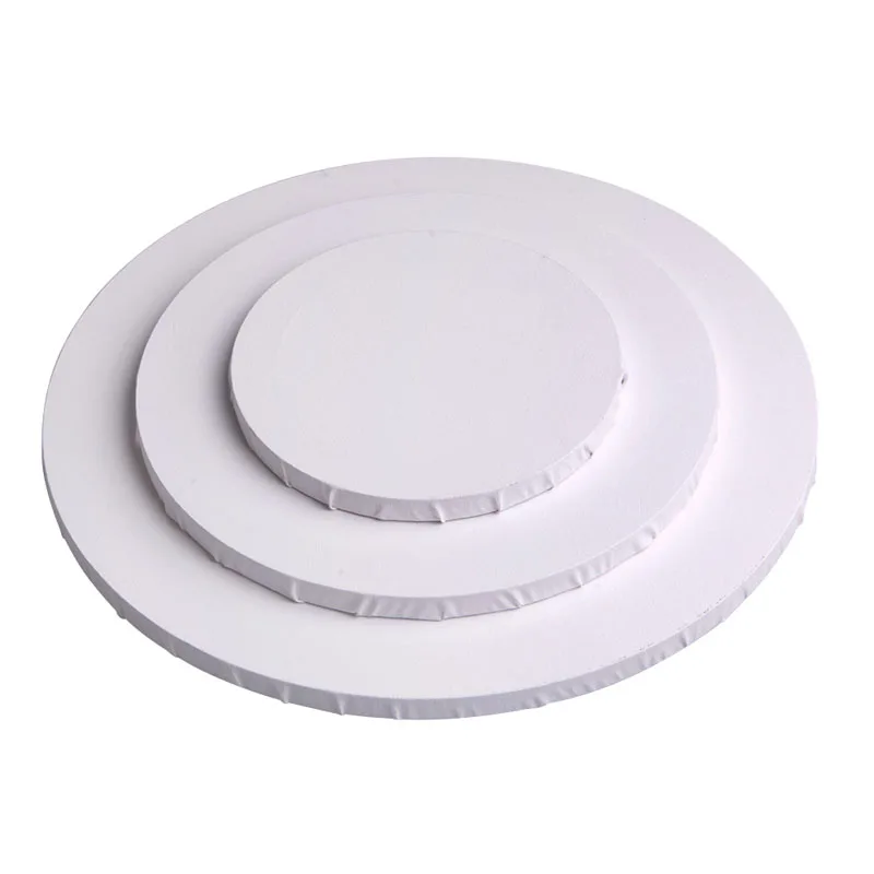 20cm White Blank Panels Round Canvas Board Wooden Frame Art Artist Painting Crafts Art Supplies