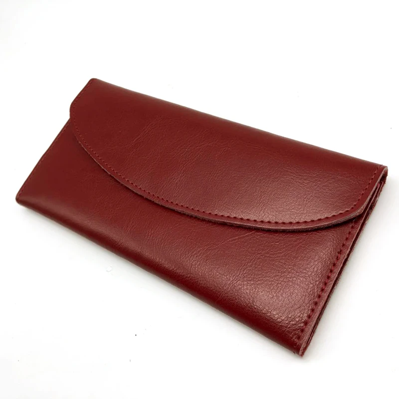 

High Quality Genuine Leather Wallet Luxury Brand Women Wallet Long Money Bag Purse Oil Wax Slim Ladies Purse Portefeuille Femme