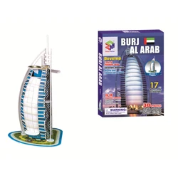 New Arrival 3D Puzzles Burj Al Arab Lugger Hotel Builing Mode Educational Toy for Kids 3D Dimensional Jigsaw Puzzle Toys 17pcs