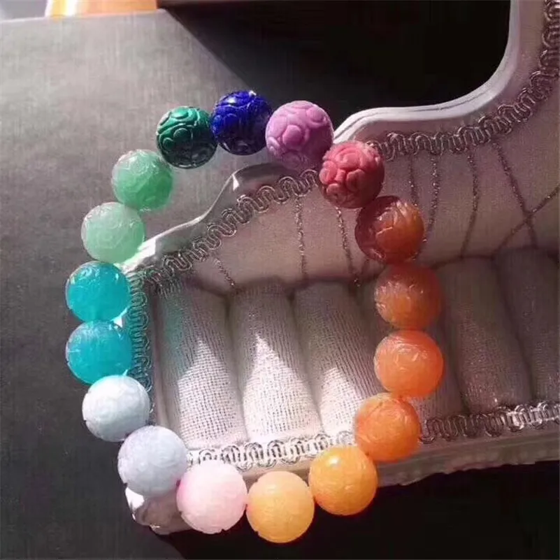 Natural Different Mixed Malachite Lapis Rainbow Rose Amazonite Rose Quartz Beads Bracelet 12mm AAAAA