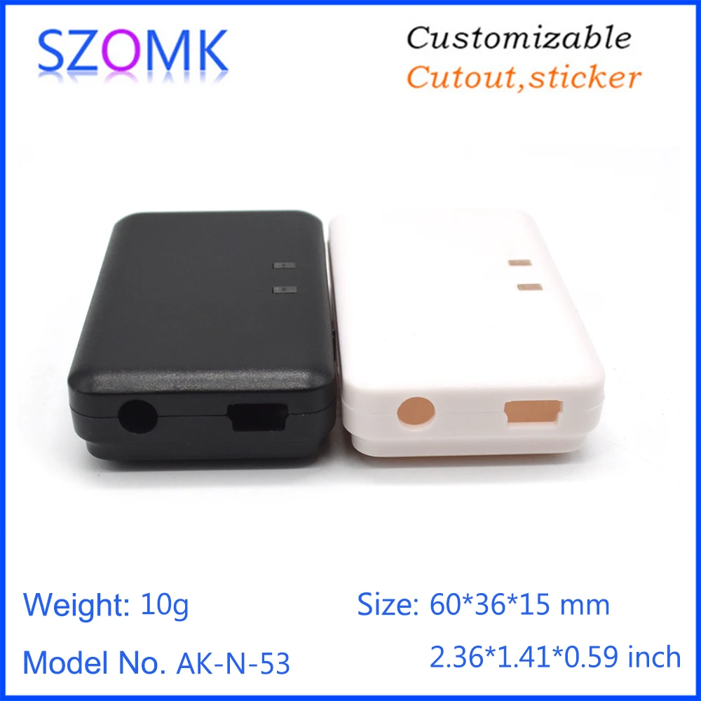 10 Pcs60*36*15mm szomk bluetooth receiver plastic junction box new design abs plastic pcb audio transmitter enclosure housing