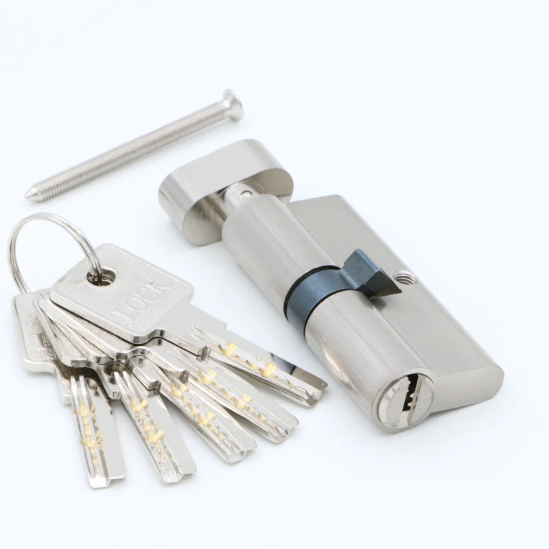 DIY Door cylinder 50 55 60 65 70 75 80 85 90 100 Security Copper Lock Cylinder Interior Bedroom Living Handle Brass Key