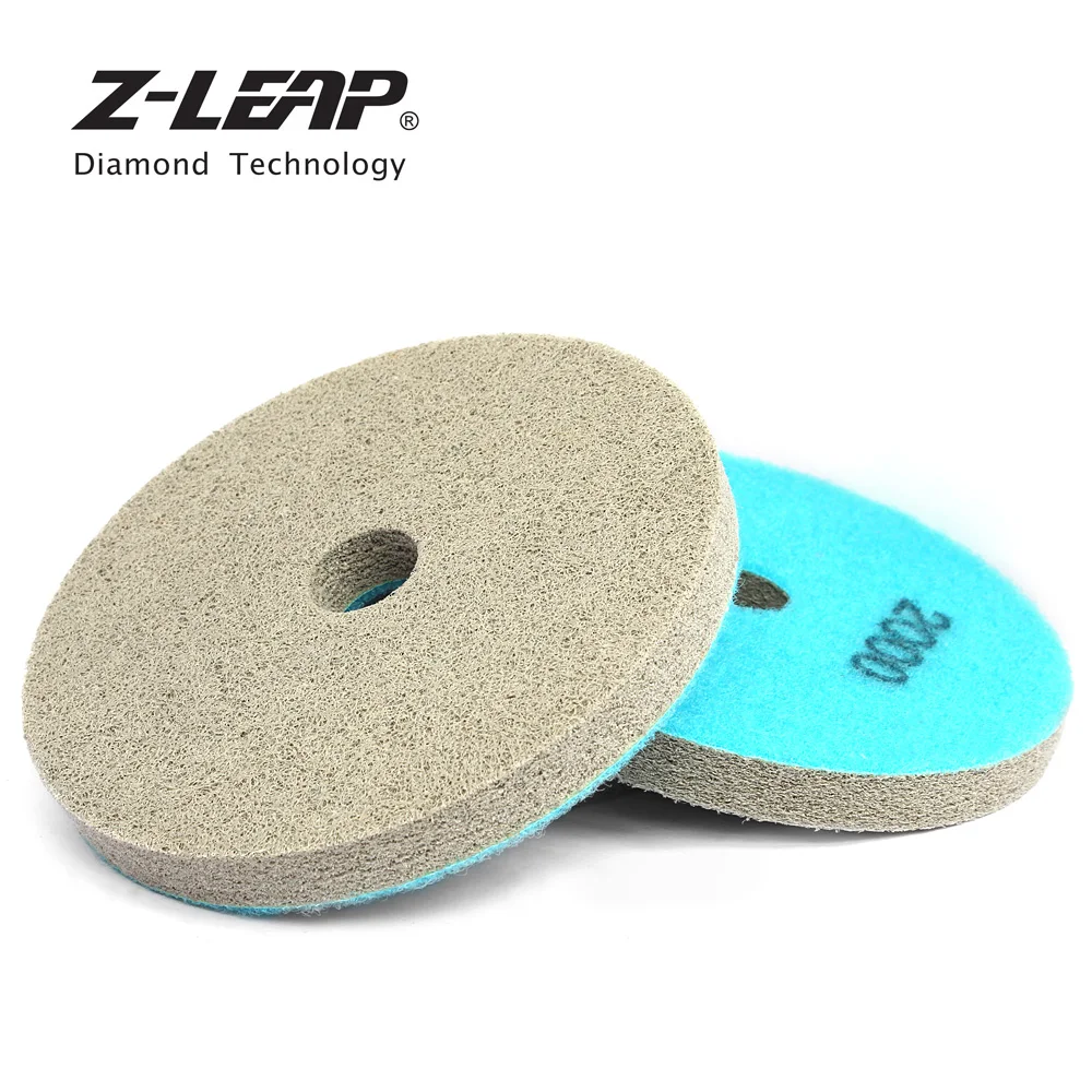 Z-LEAP 7piece 5 Inch Sponge Polishing Pads Stone Marble Sandstone Abrasive Wheel 125mm Diamond Sanding Pad For Polishing Machine