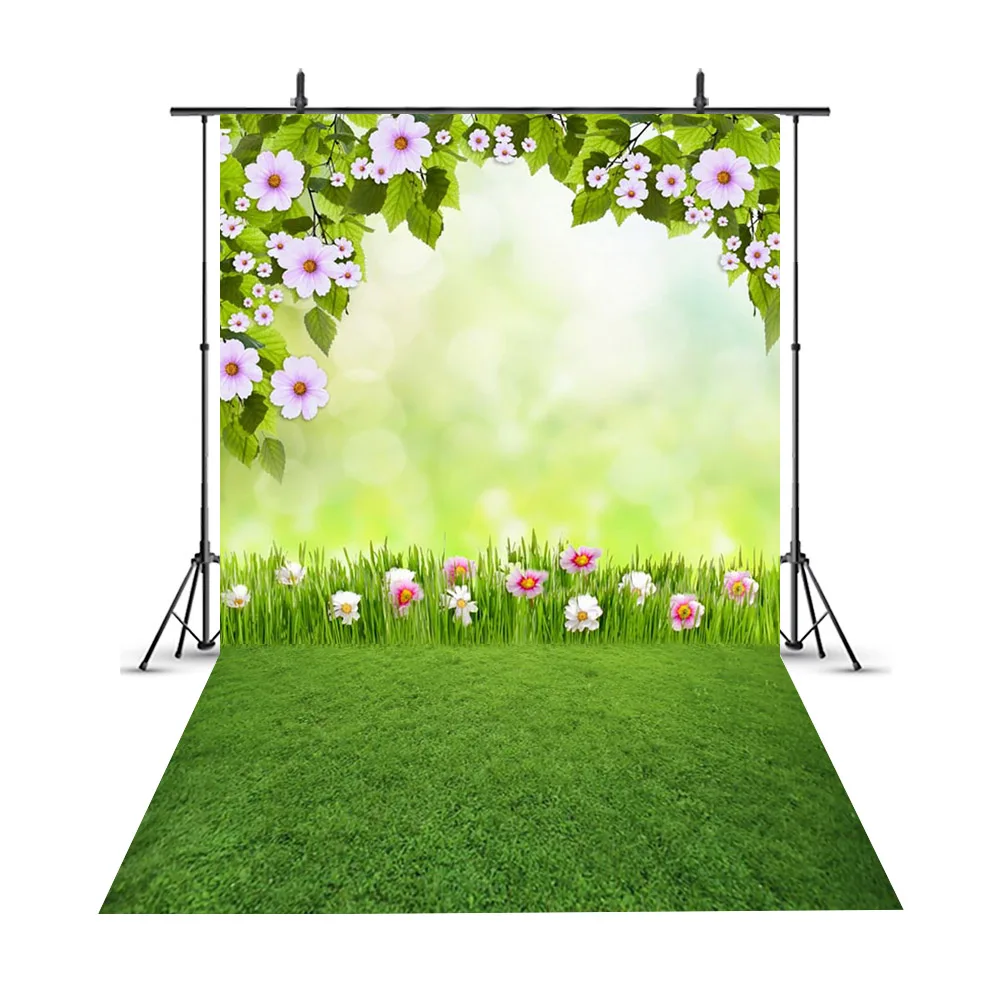 

Spring Easter Background for Photography Green Grass Bokeh Photo Backdrop Studio Newborn Baby Portrait Photo Booth