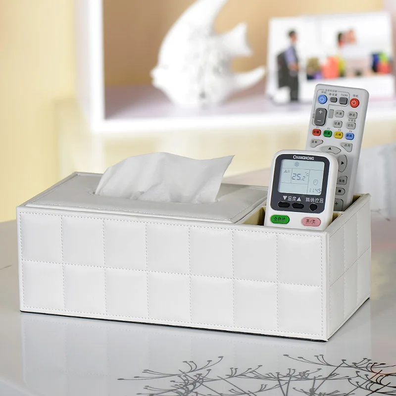 

Quality Fashion Leather Tissue Box Pumping Paper Box Desktop Remote Control Storage Box