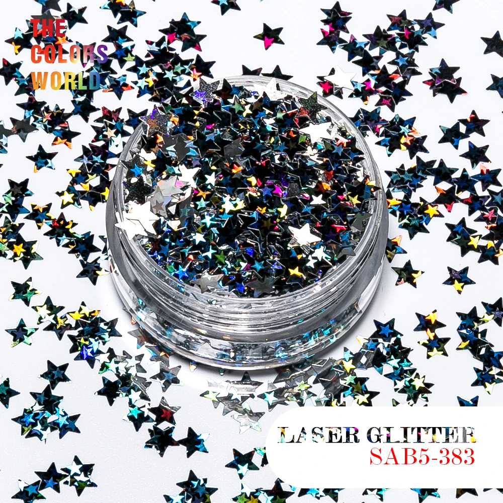 Holographic Silver Star in Star Shape 3 Size nail Glitter for Nail Glitter nail art decoration makeup facepaint DIY nail polish