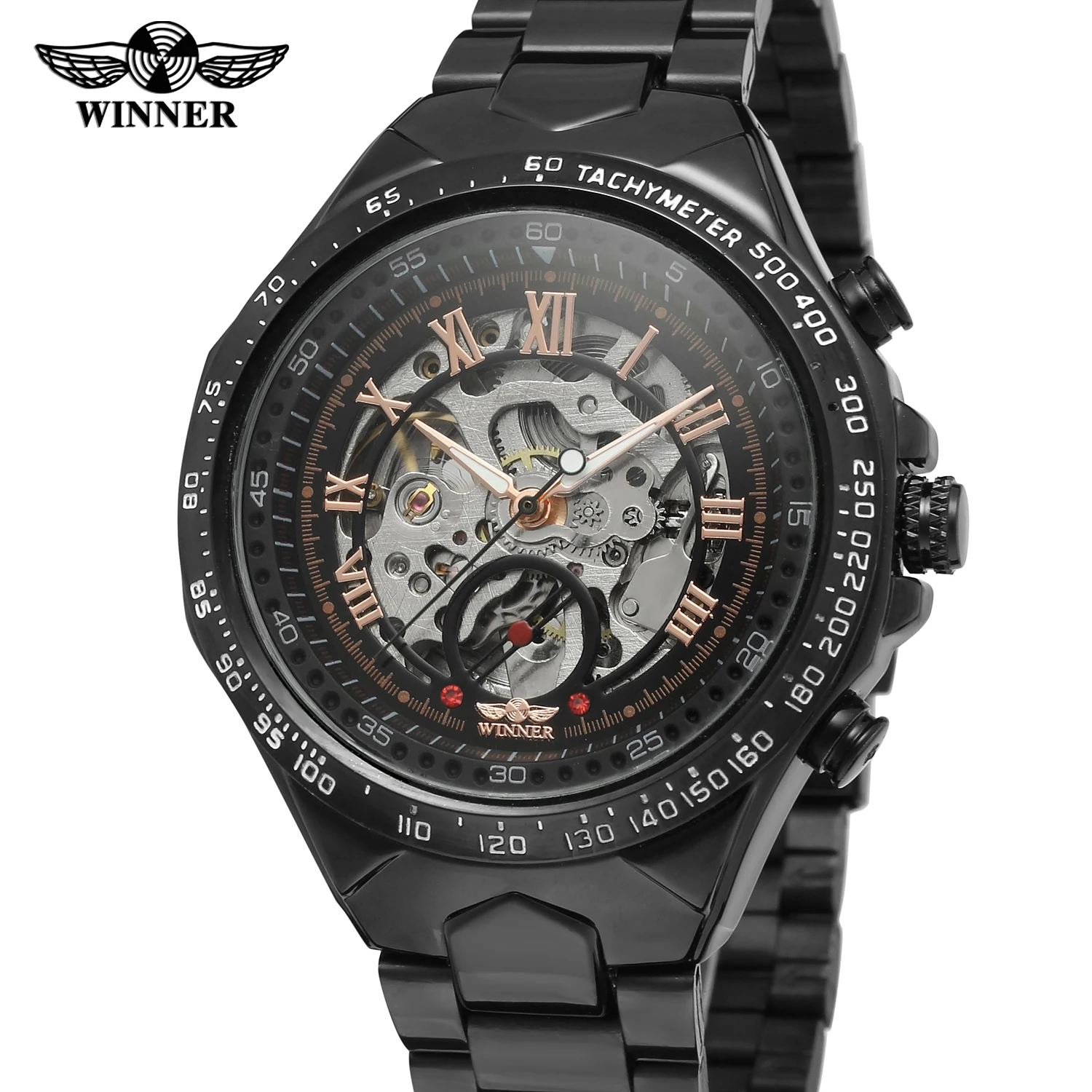 2019 Winner Top Brand Number Army Military Sport Design Bezel Luxury Golden Man Watch Montre Homme Clock Men Automatic Skeleton