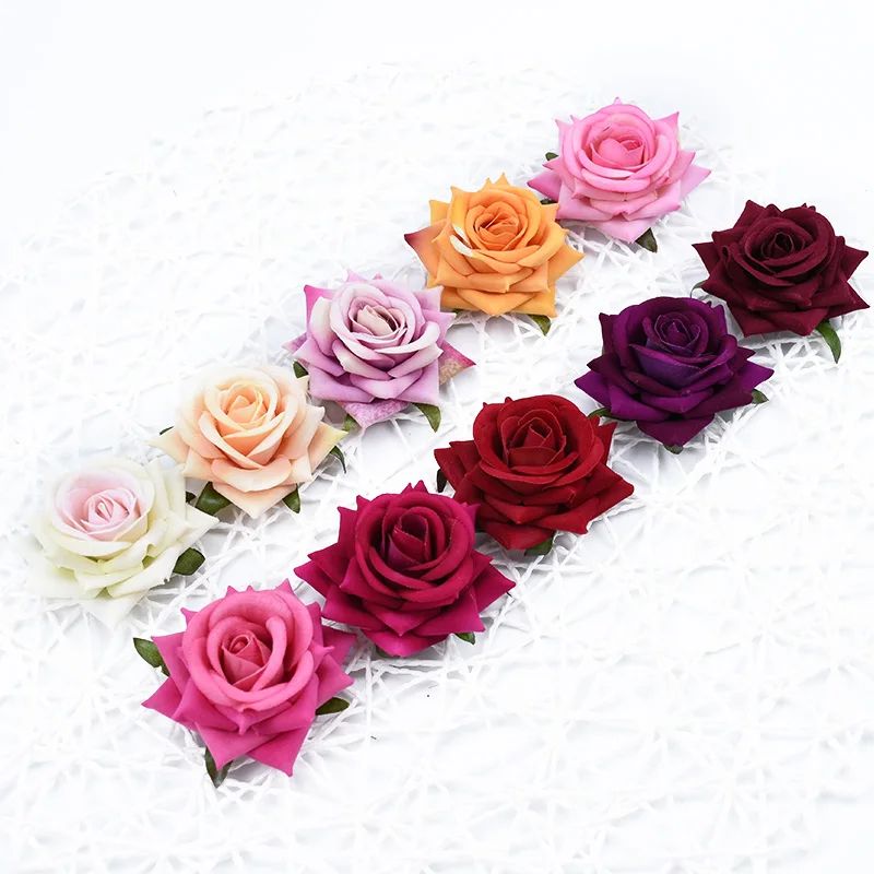 50 Stück Flanellrosen Dekorative Blumenkränze Wohnaccessoires DIY Kopfbedeckung Foto-Requisiten Herbstdekoration Hochzeit – Detail 3