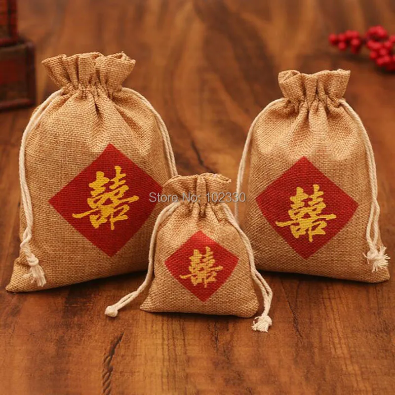 100pcs Burlap Favor Bag