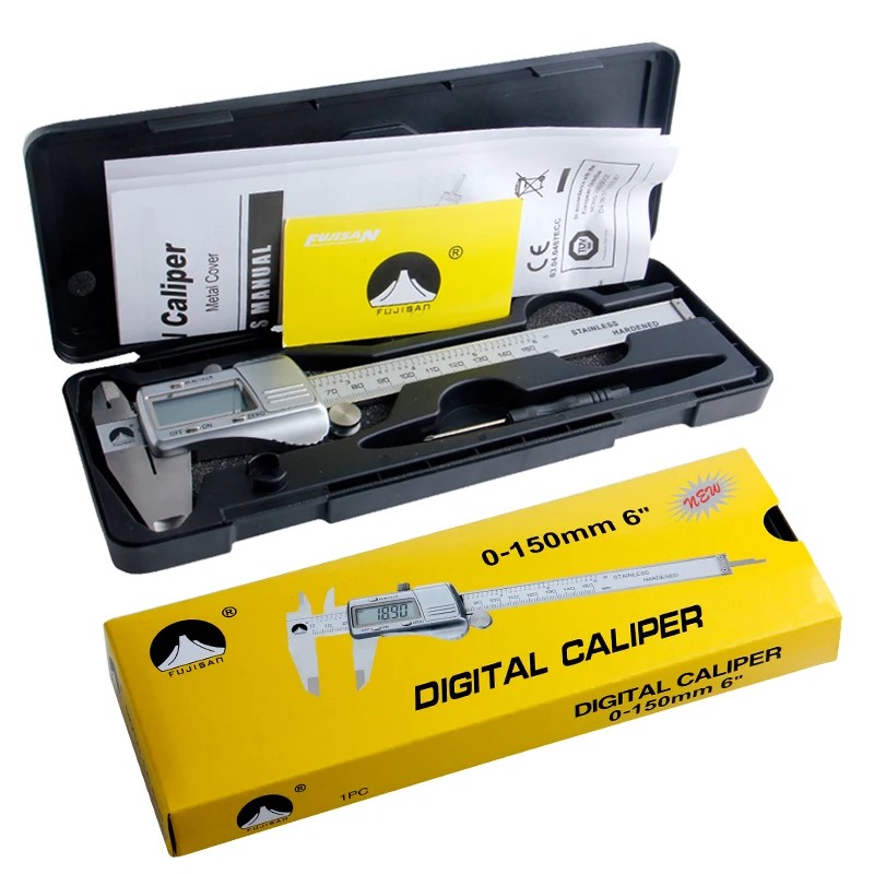 FUJISAN Digital Vernier Calipers 0-150mm/0.01 Stainless Steel Micrometer Gauge Electronic Measurement Instruments