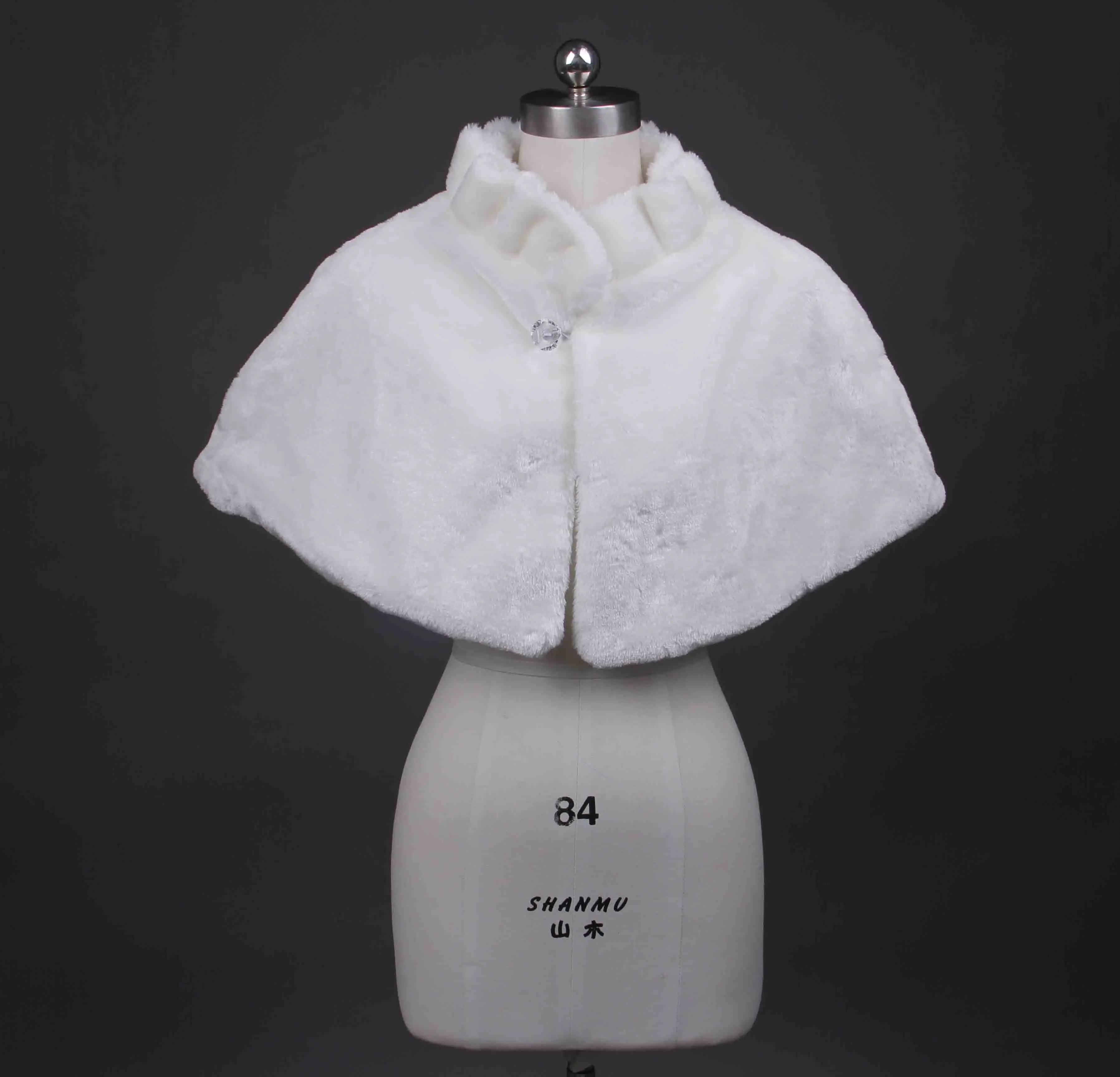 Wit, ivoor, Faux Fur Bolero sjaals Wedding Bridal bolero jas Wrap Stole shawl formele bolero jas rode cape