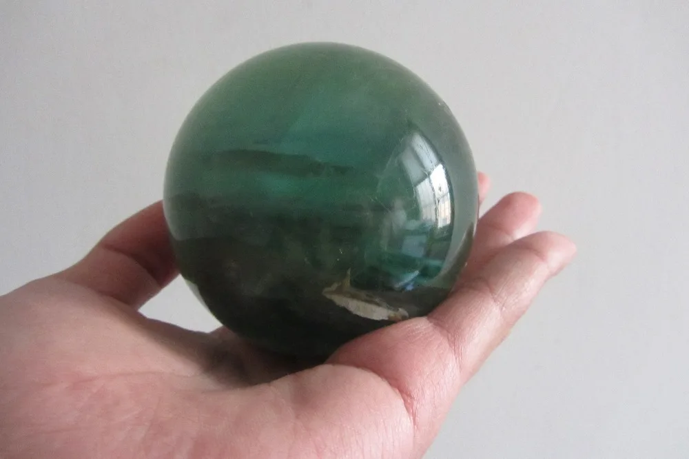 79mm NATURAL Green Fluorite quartz crystal sphere ball healing