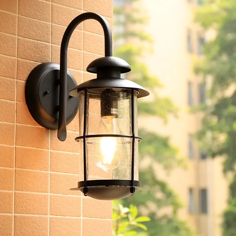 

HAWBOIRR LED European style simple outdoor villa balcony waterproof rust retro corridor lights residential street wall lamp