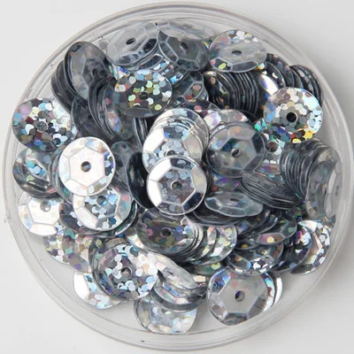 750pcs/lot 10mm Cup Sequin PVC Round Paillettes Garment Sewing Craft Kids DIY Accessory Laser Silver