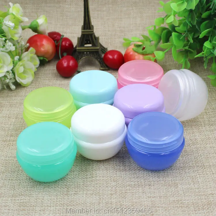 5G 5ML Plastic Cream Jar, Marshroom Shaped Plastic Jar,  White Color Green Color Pink Purple and Blue Color Jar, 100pcs/Lot