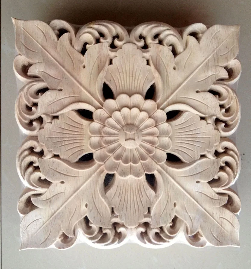 Dongyang wood carving fashion corners applique gate flower wood shavings carved furniture flower bed wood carved 494