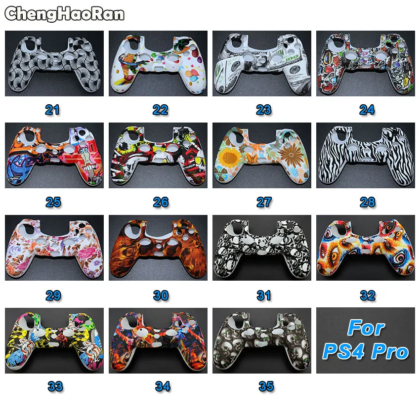 

ChengHaoRan For Sony PS4 Pro Slim Gamepad Protector Camouflage Camo Silicone Gel Guards Soft Sleeve Skin Grip Cover Case