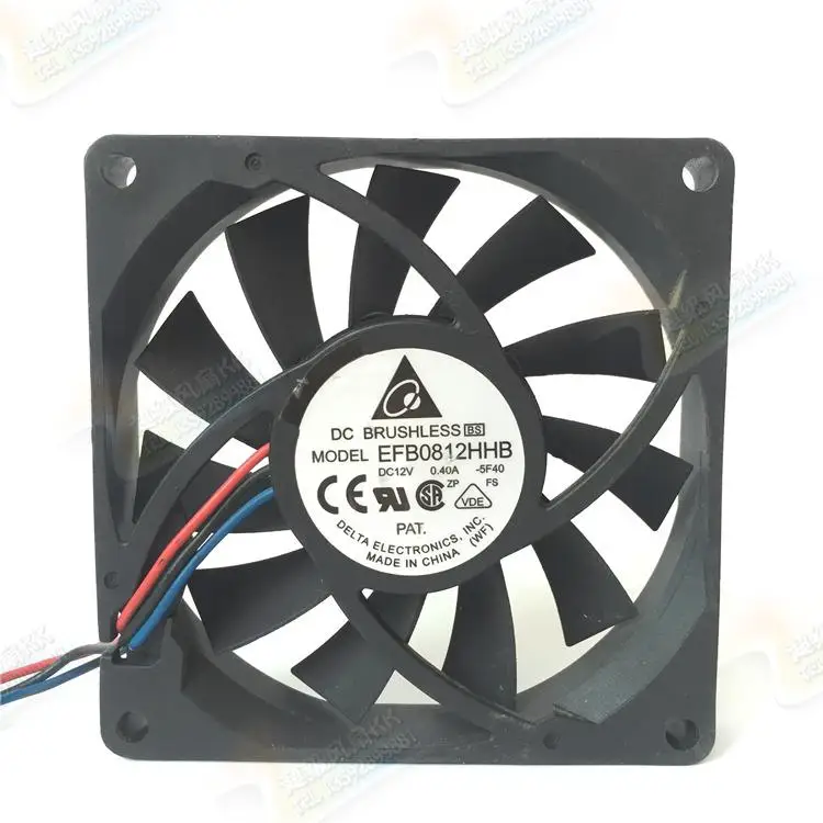 

Delta Electronics EFB0812HHB 5F40 Server Cooling Fan DC 12V 0.4A 80x80x15mm 3-Wire